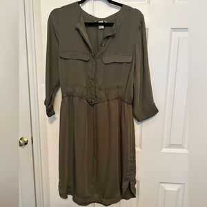 H&M Green/Grey Flowy Dress